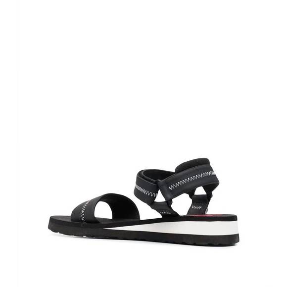 NEW LOVE MOSCHINO women's zig zag motive sandals in black - Picture 3 of 3